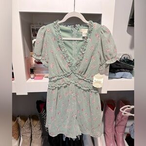 NWT Altard State Floral Green Romper